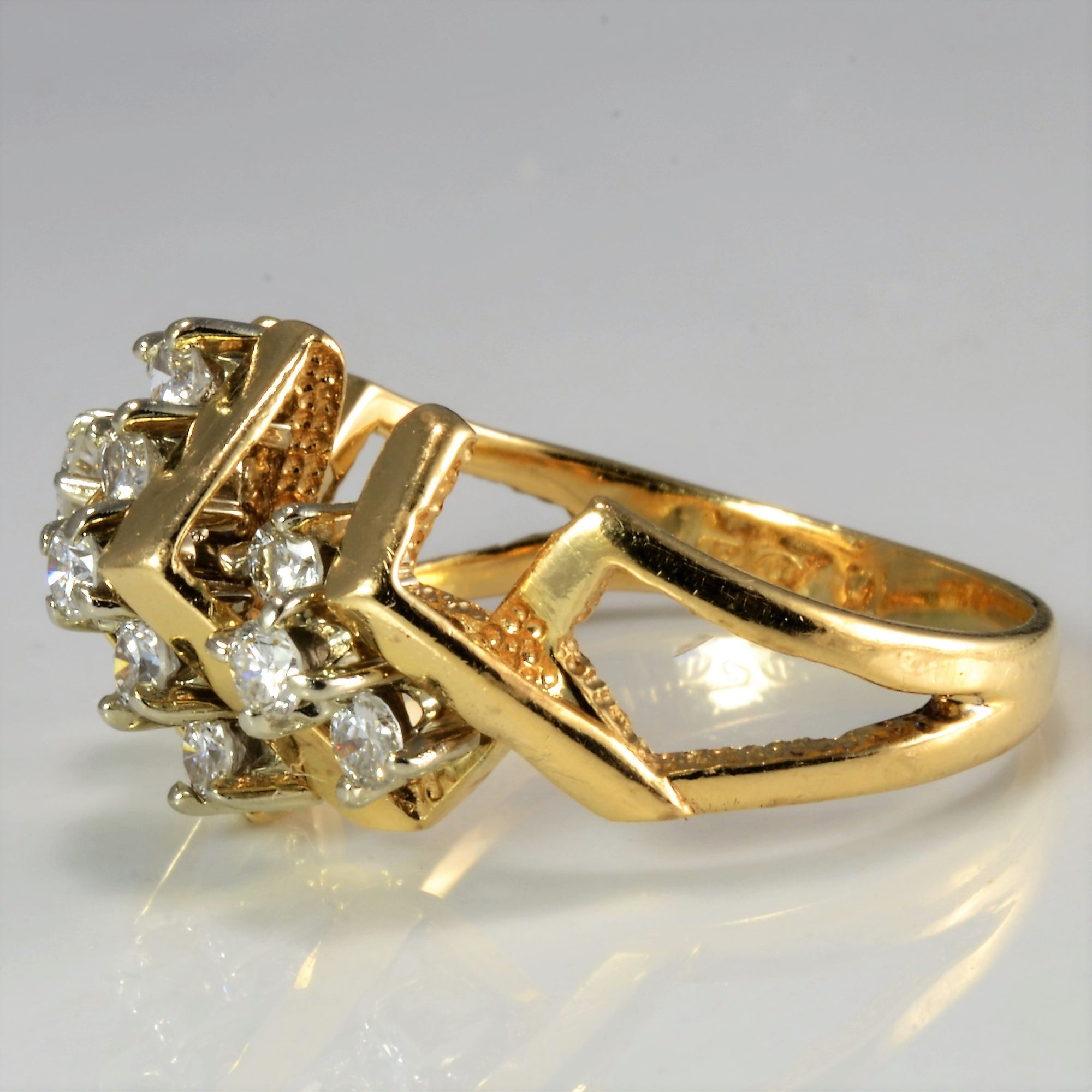 Textured Pave Diamond Ladies Ring | 0.48 ctw, SZ 7.75 |