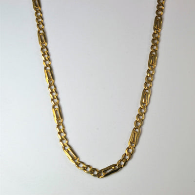 14k Yellow Gold Figaro Chain | 19