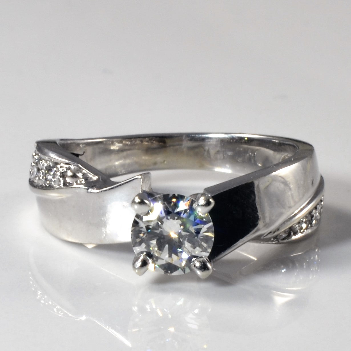 Tapered Bypass Diamond Engagement Ring | 0.66ctw | SZ 5.75 |