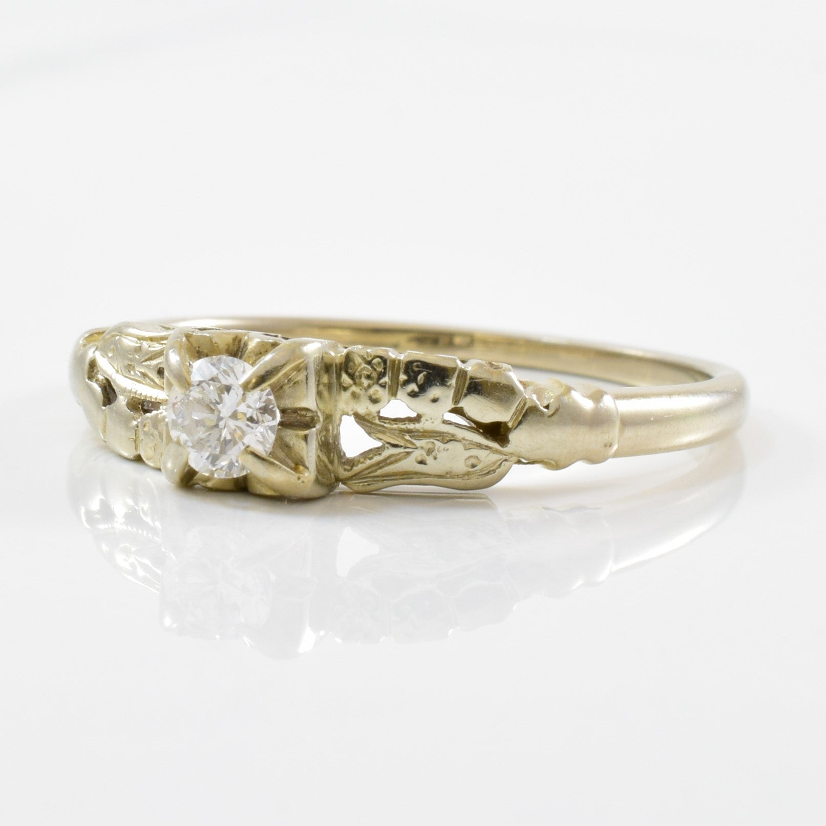 Retro Era Diamond Engagement Ring | 0.15ct | SZ 7.75 |