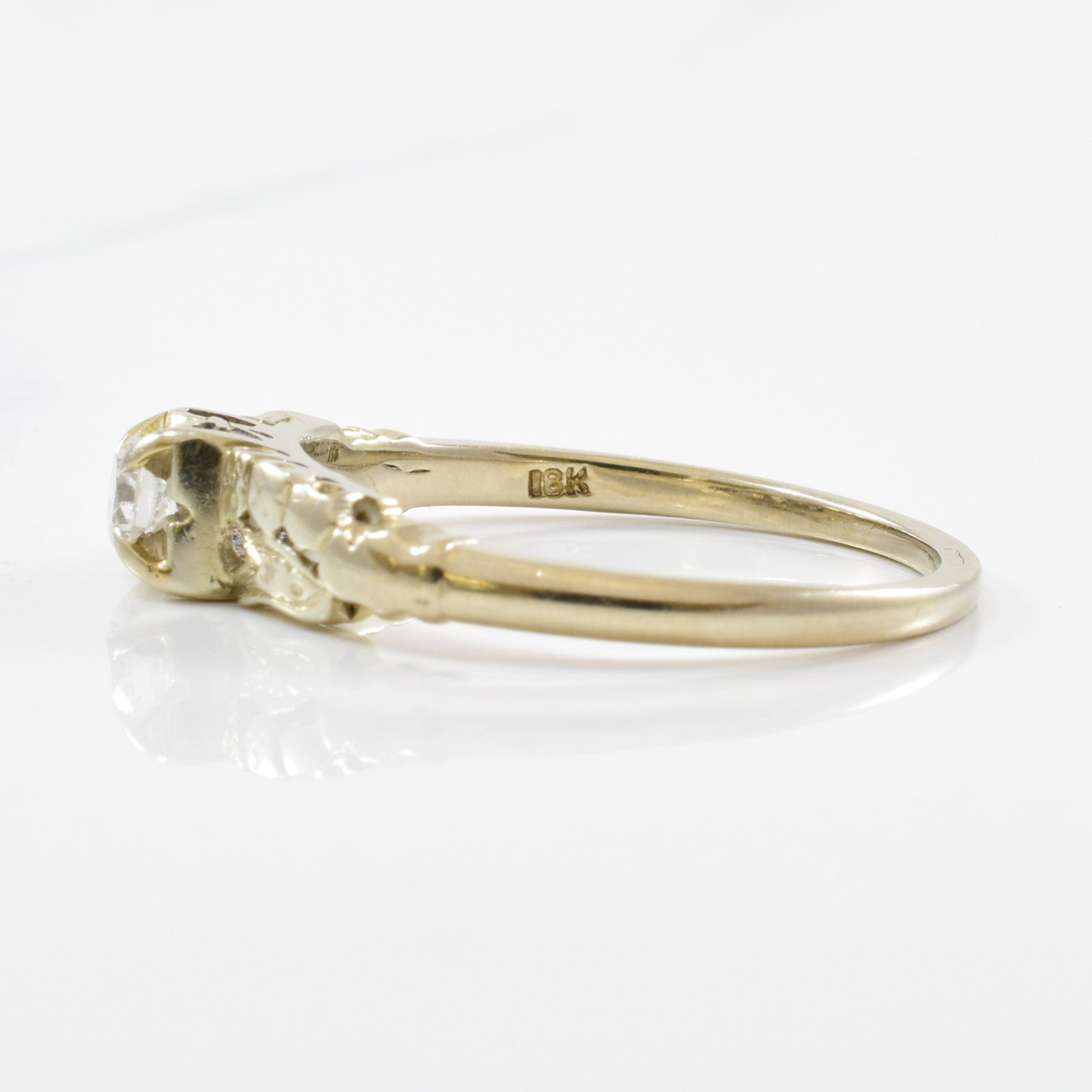 Retro Era Diamond Engagement Ring | 0.15ct | SZ 7.75 |