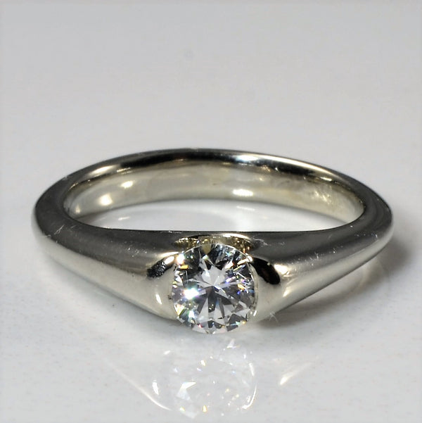 Semi Bezel Solitaire GIA Diamond Ring | 0.34ct | SZ 4 |
