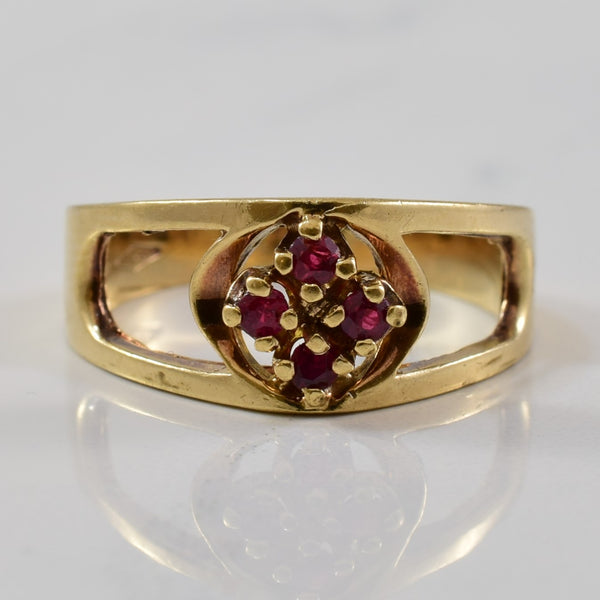 Tapered Ruby Cluster Ring | 0.12ctw | SZ 6.5 |