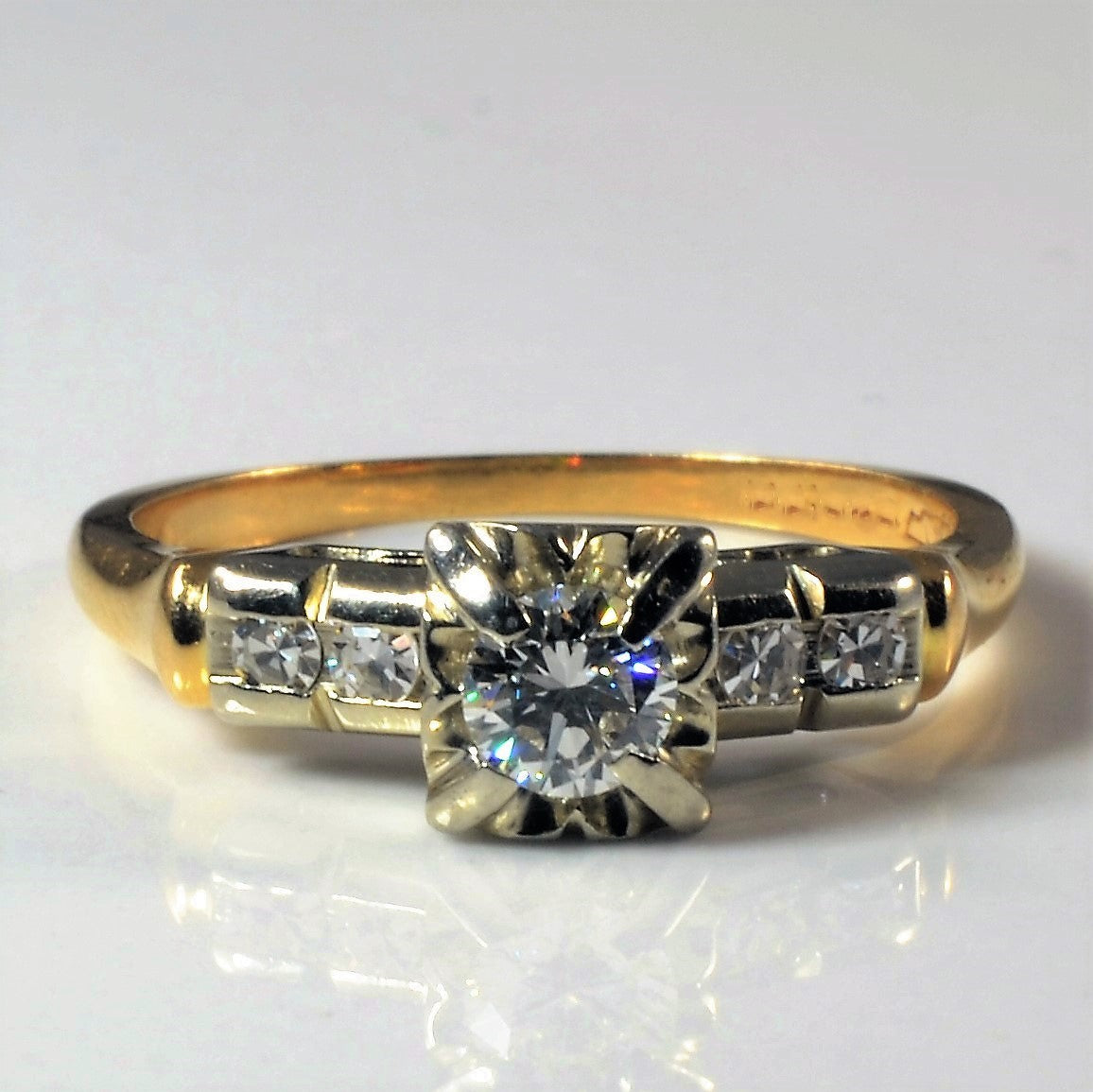 Retro Illusion Diamond Engagement Ring | 0.26ctw | SZ 5.25 |