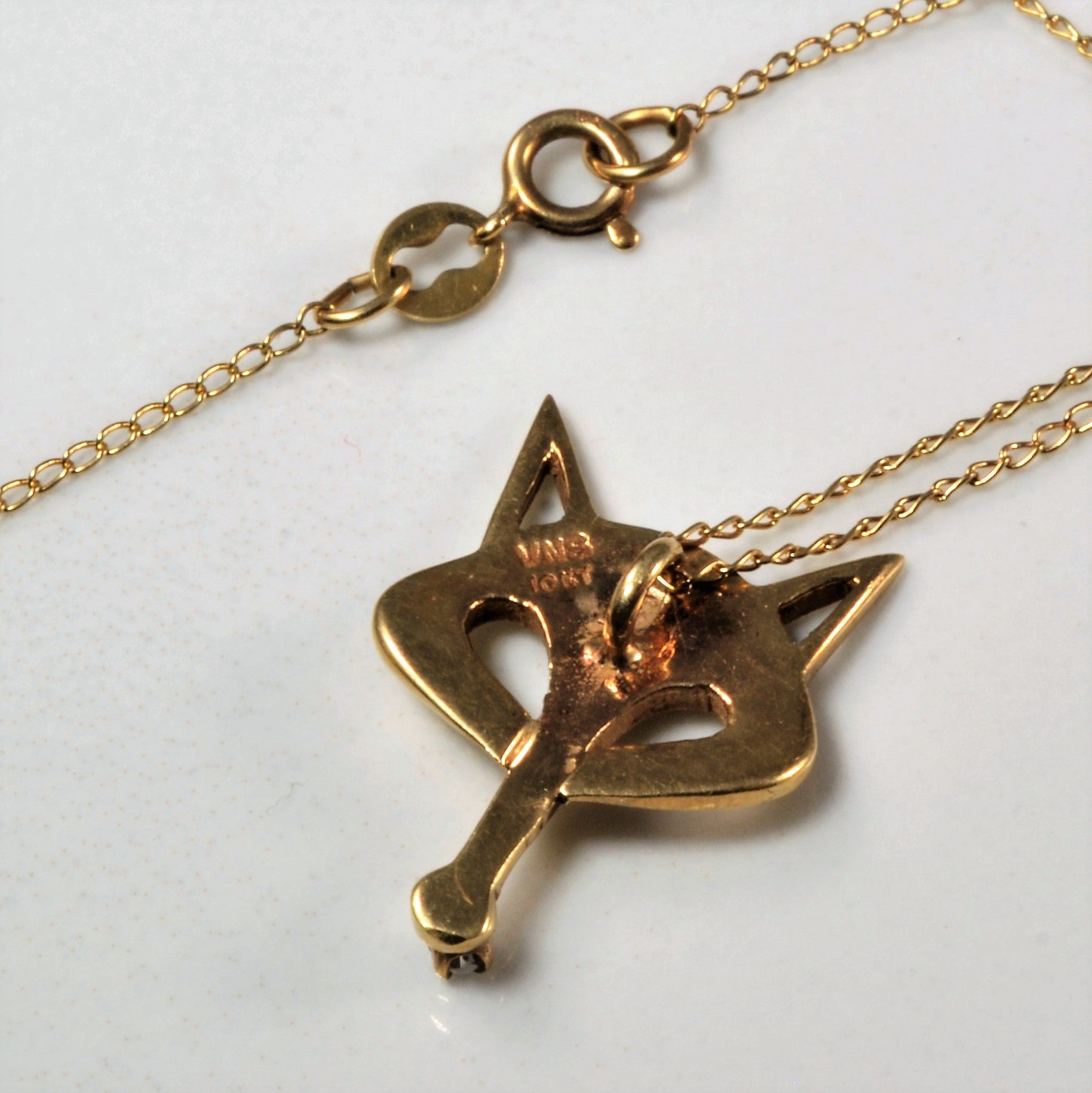 Diamond Fox Necklace | 0.01ct | 18" |