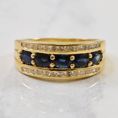 Diamond & Sapphire Tapered Band | 1.20ctw, 0.23ctw | SZ 6 |