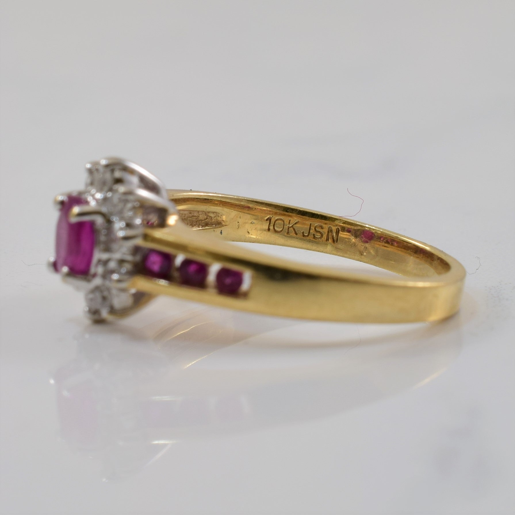 Ruby & Diamond Halo Ring | 0.80ctw, 0.20ctw | SZ 6.25 |