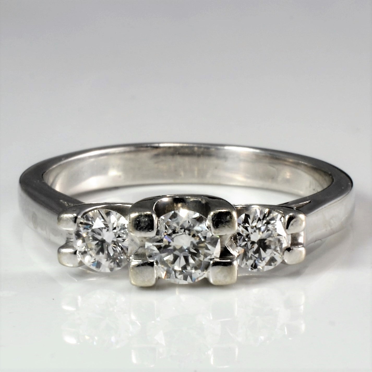 Polar Ice Three Stone Diamond Engagement Ring | 0.70ctw | SZ 7.75 |