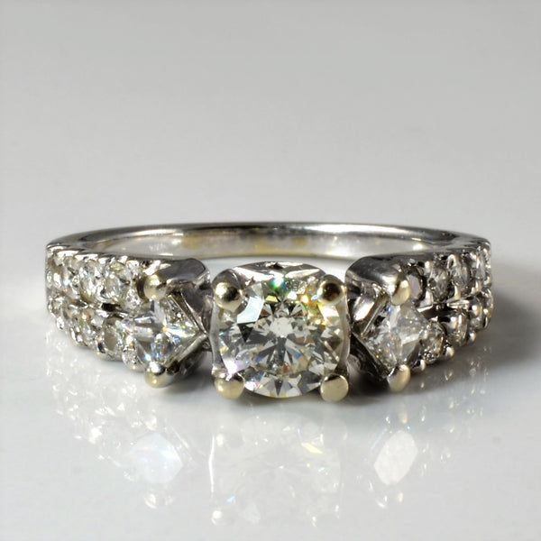 Princess Detailed Double Band Engagement Ring | 1.62ctw | SZ 7.5 |