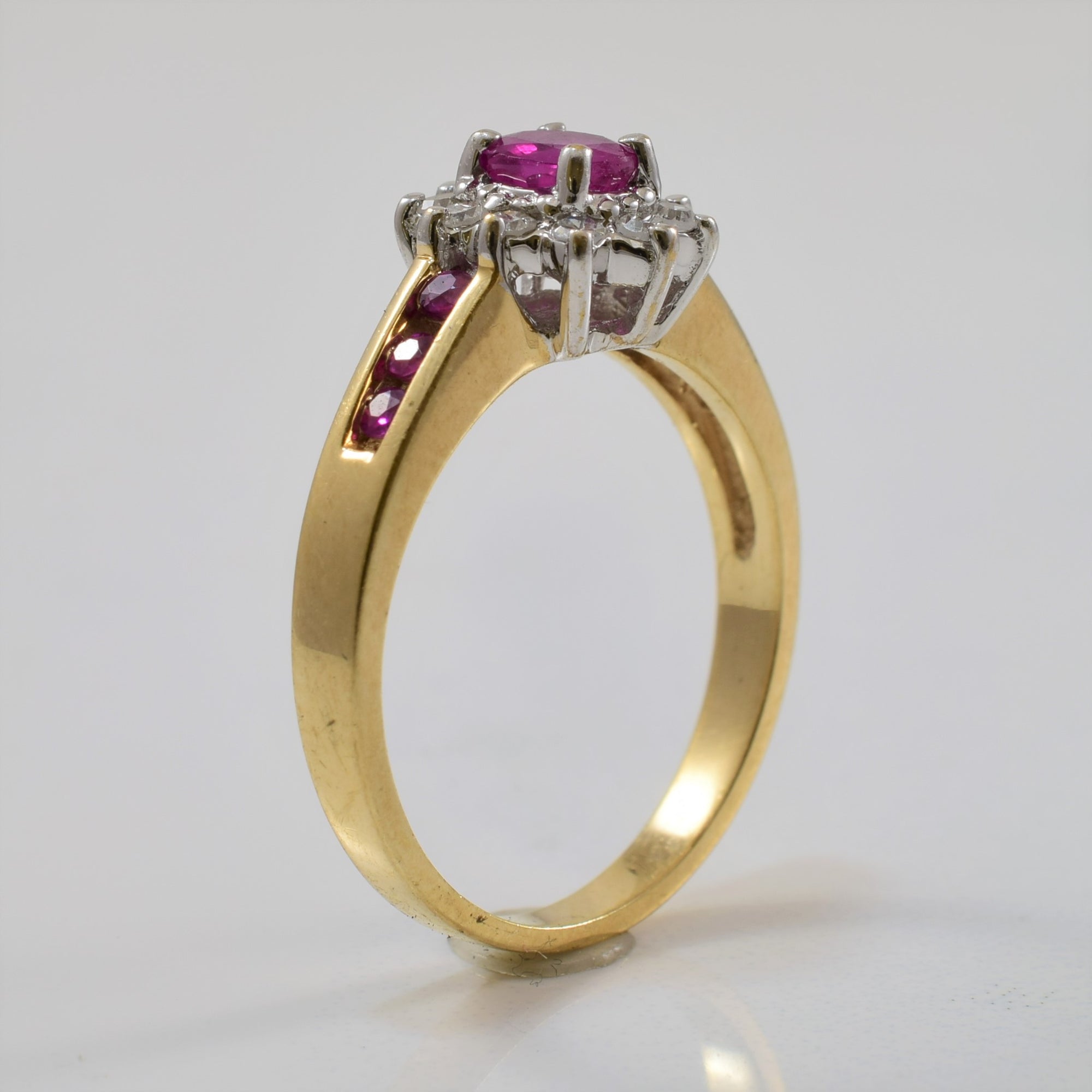 Ruby & Diamond Halo Ring | 0.80ctw, 0.20ctw | SZ 6.25 |
