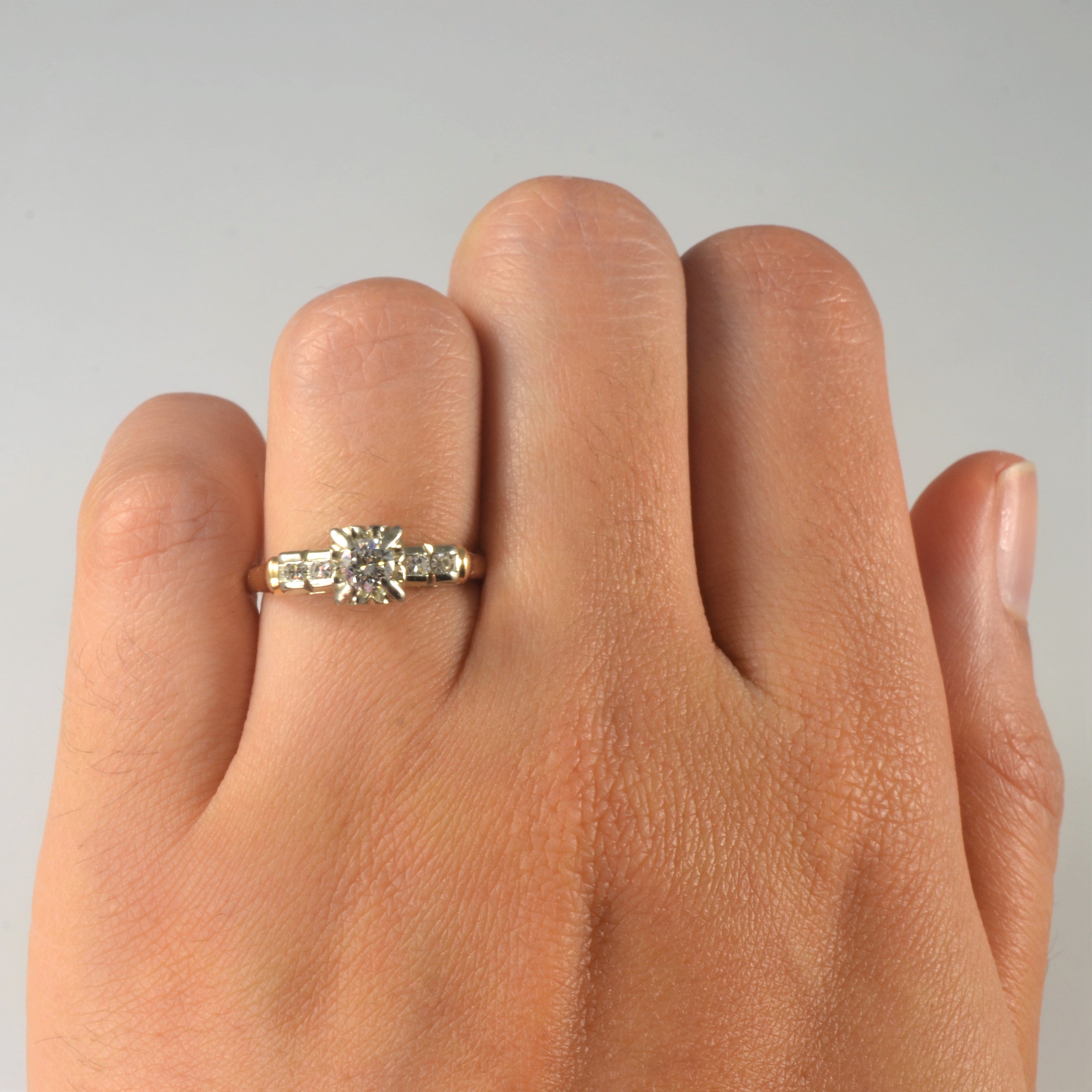 Retro Illusion Diamond Engagement Ring | 0.26ctw | SZ 5.25 |