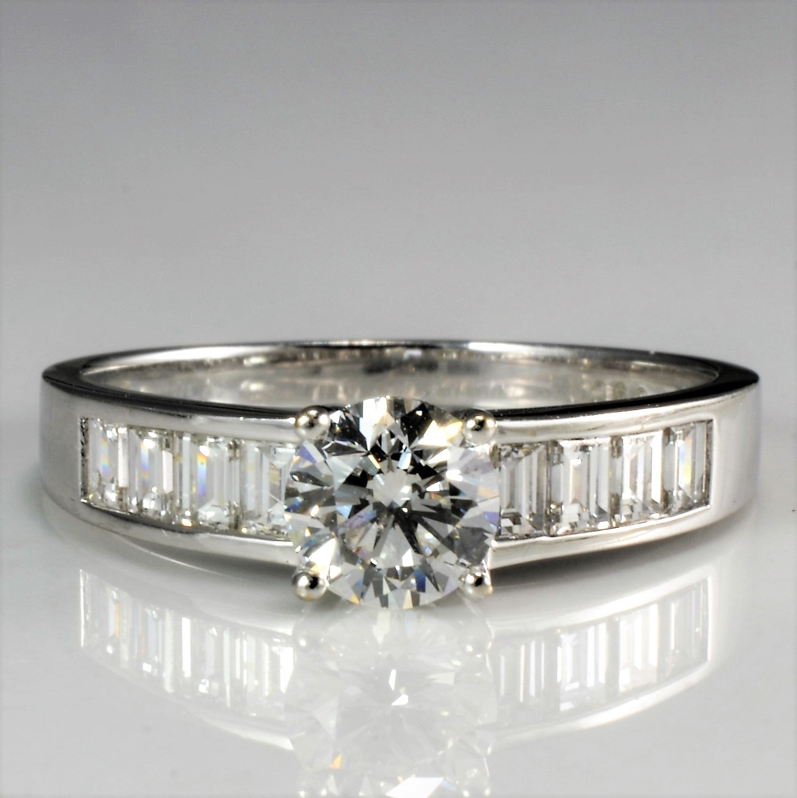 Solitaire with Channel Accents Engagement Ring | 1.07 ctw, SZ 6.75 |