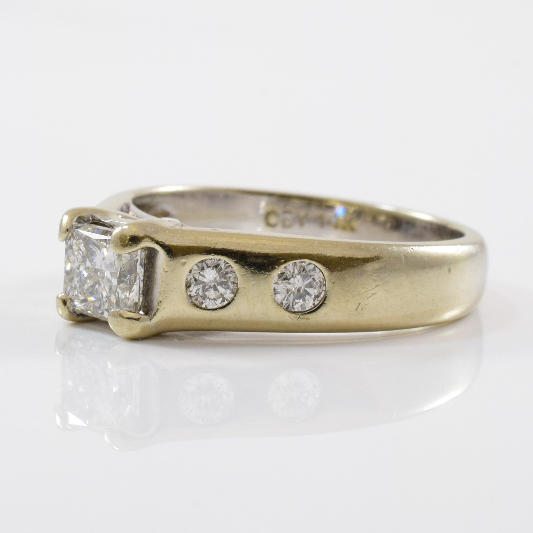 Gypsy Diamond Detailed Engagrment Ring | 0.63ctw | SZ 4.5 |