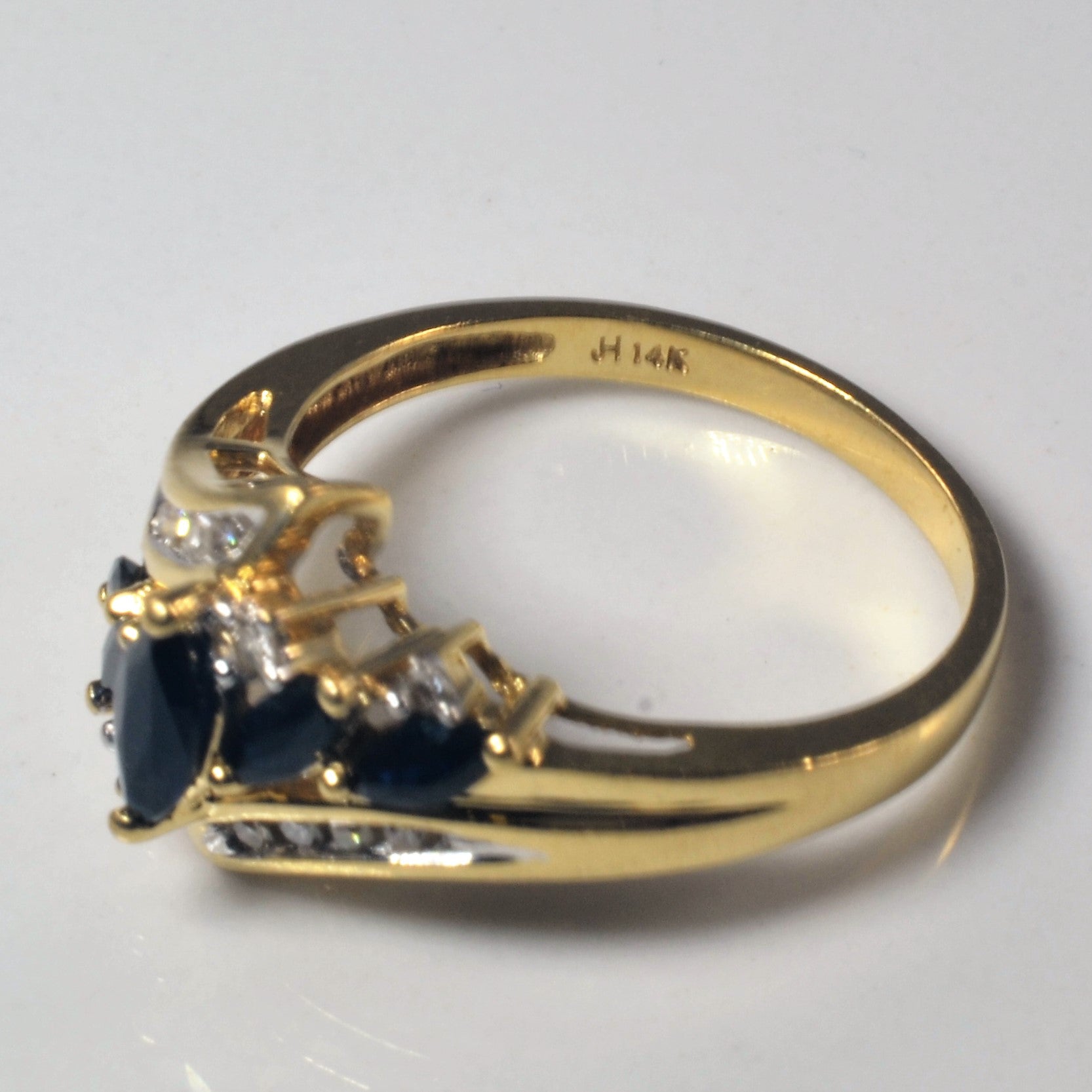 Bypass Sapphire & Diamond Ring | 0.75ctw. 0.10ctw | SZ 7 |