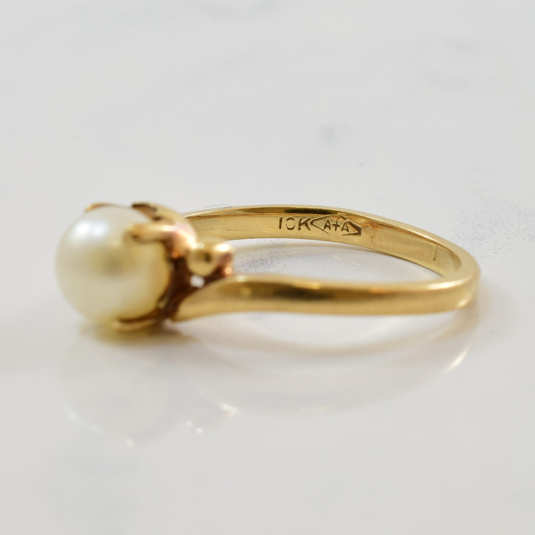 Pearl Solitaire Bypass Ring | 1.50ct | SZ 5.25 |