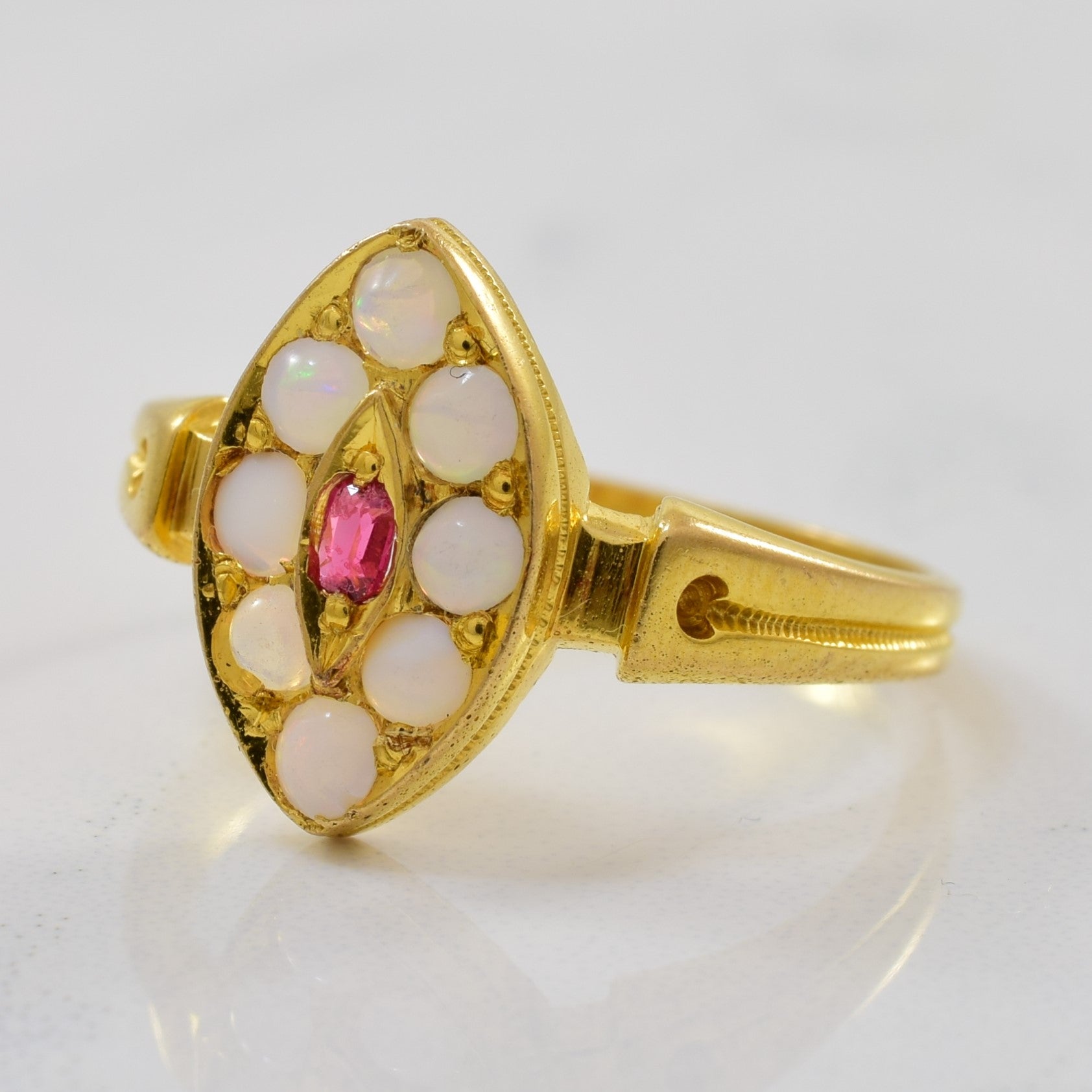 1870s Opal & Spinel Ring | 0.32ctw, 0.04ct | SZ 6.25 |