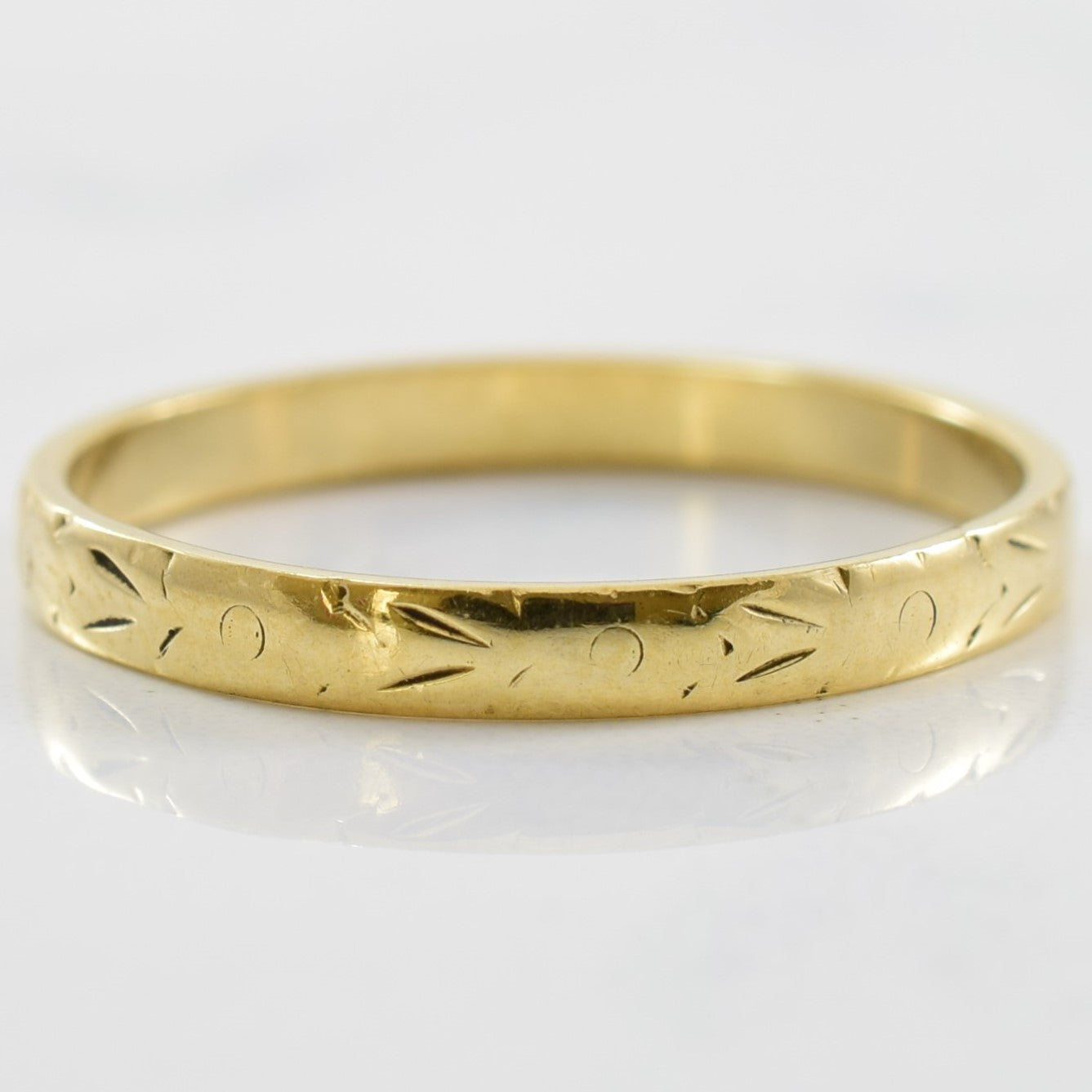 1980s Floral Patterned Gold Band | SZ 6 |