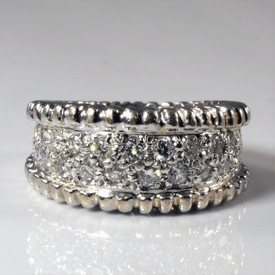 Rope Edge Diamond Cluster Band | 0.60ctw | SZ 6 |