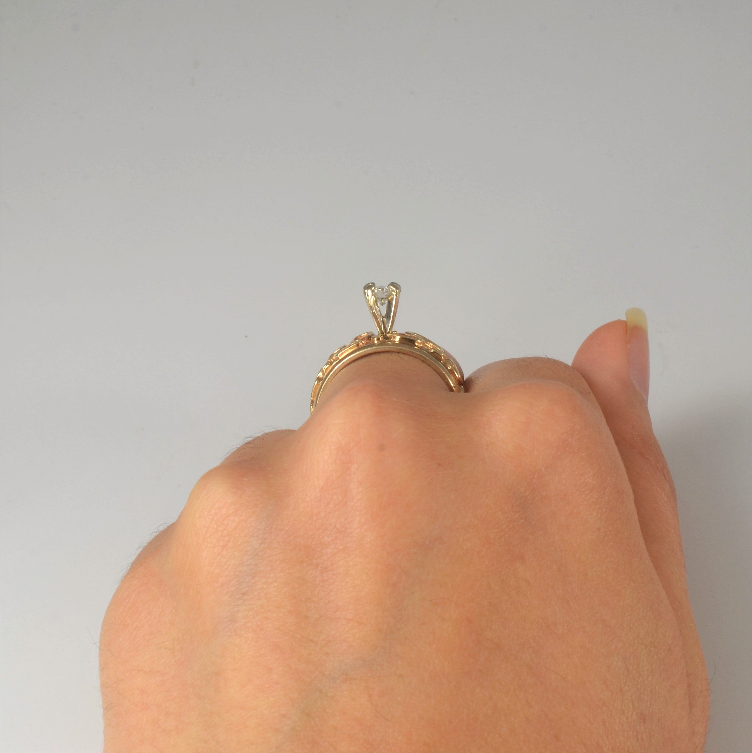 Textured Solitaire Diamond Ring | 0.30ct | SZ 7.5 |
