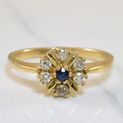 Petite Diamond & Sapphire Cluster Ring | 0.18ctw, 0.06ctw | SZ 6.5 |