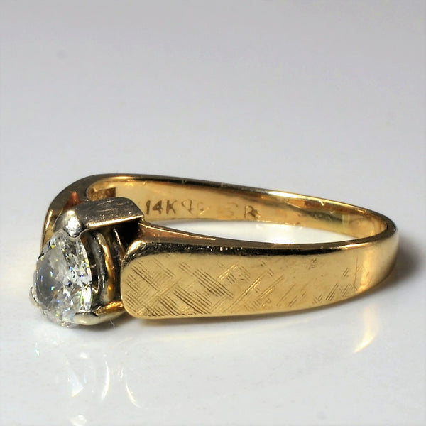 Pear Cut Diamond Solitaire Ring | 0.33ct | SZ 4.5 |