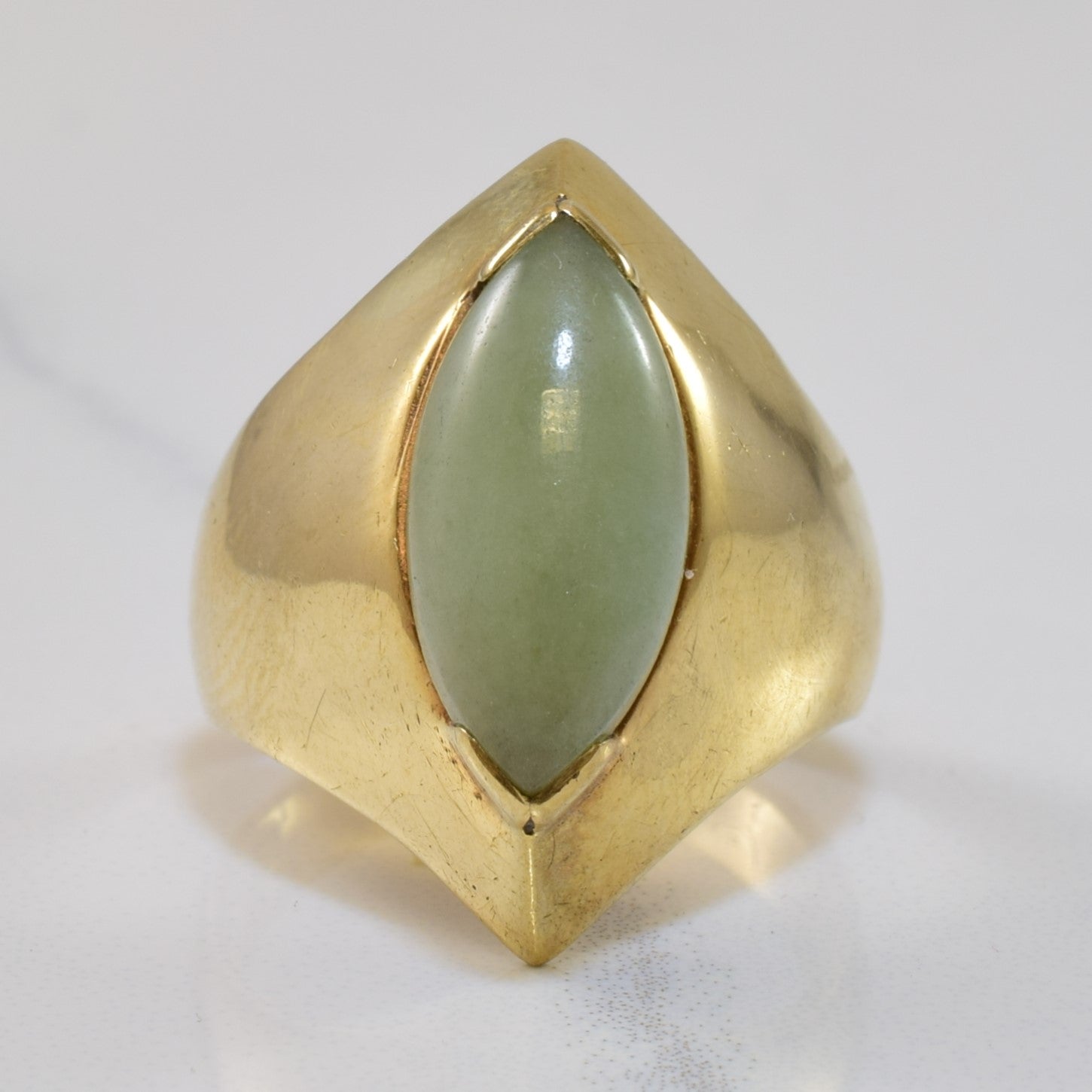 Angular Nephrite Cocktail Ring | 2.50ct | SZ 5.5 |