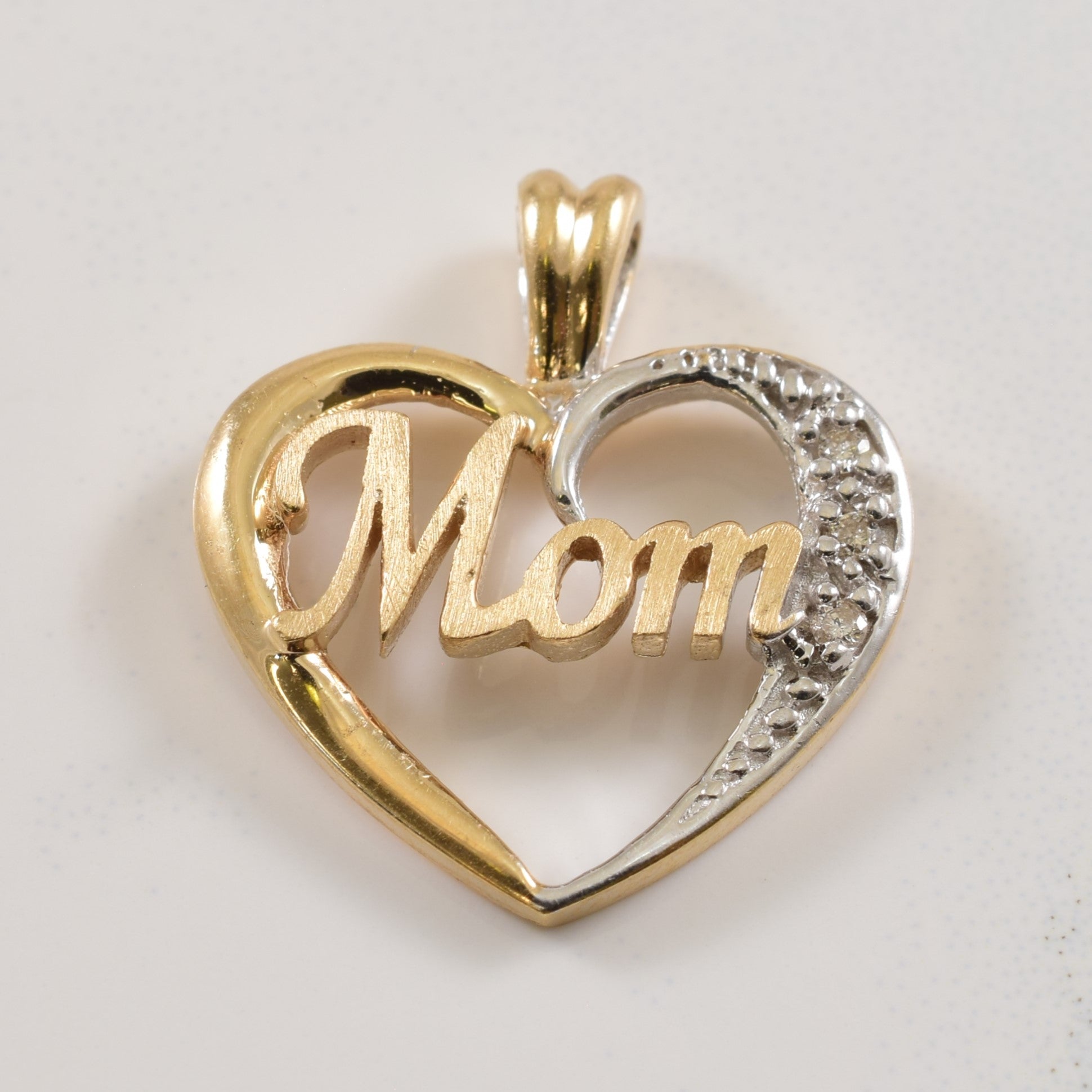 Mom' Diamond Heart Pendant | 0.02ctw |