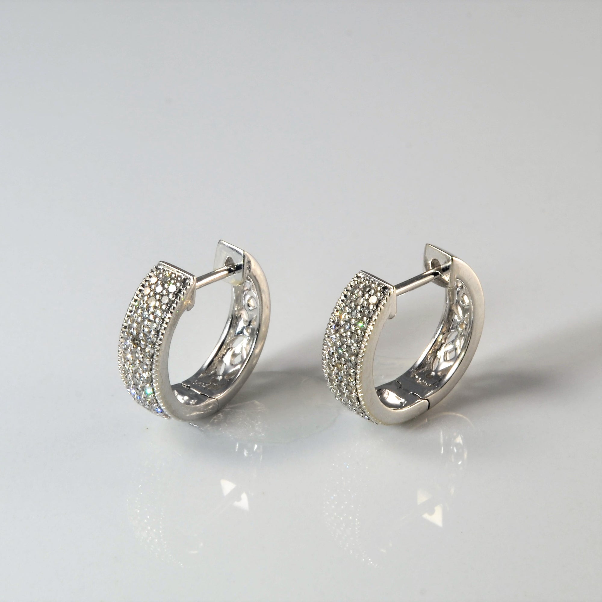 Pave Diamond Huggie Earrings | 0.08ctw |