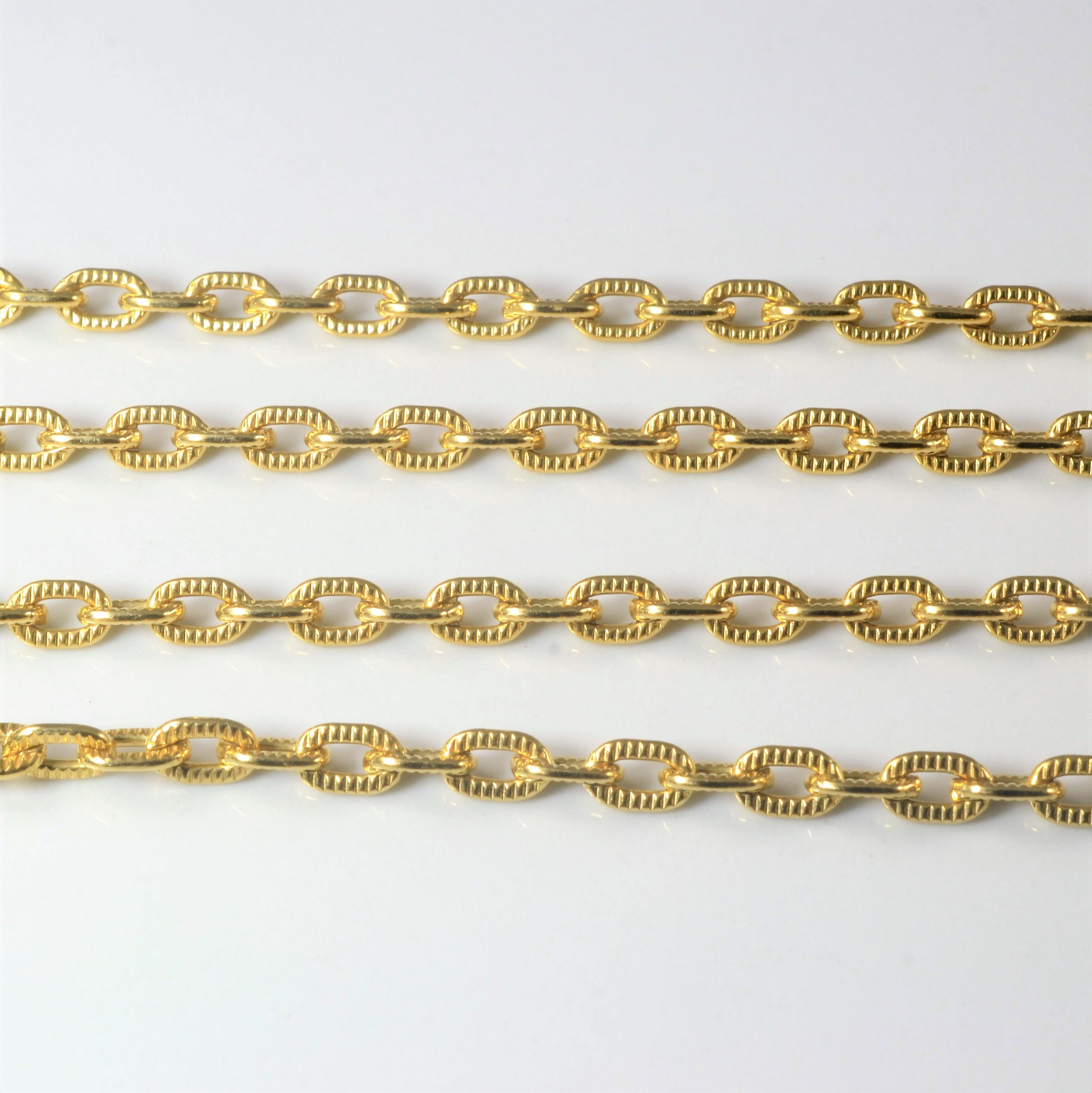 Vintage Italian 18k Yellow Gold Textured Rolo Chain | 27" |
