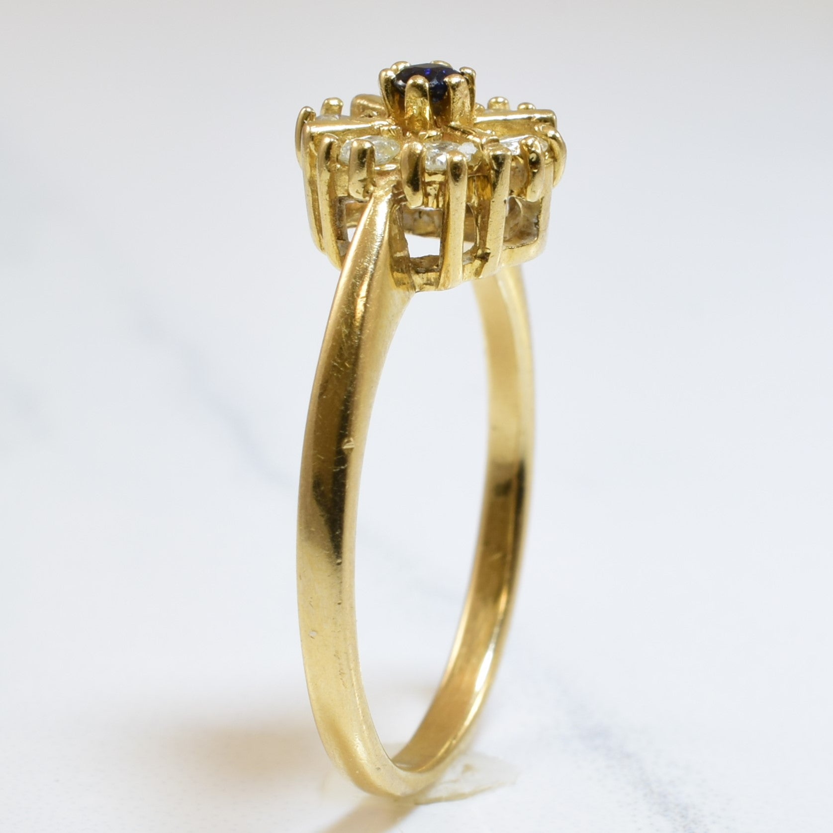 Petite Diamond & Sapphire Cluster Ring | 0.18ctw, 0.06ctw | SZ 6.5 |