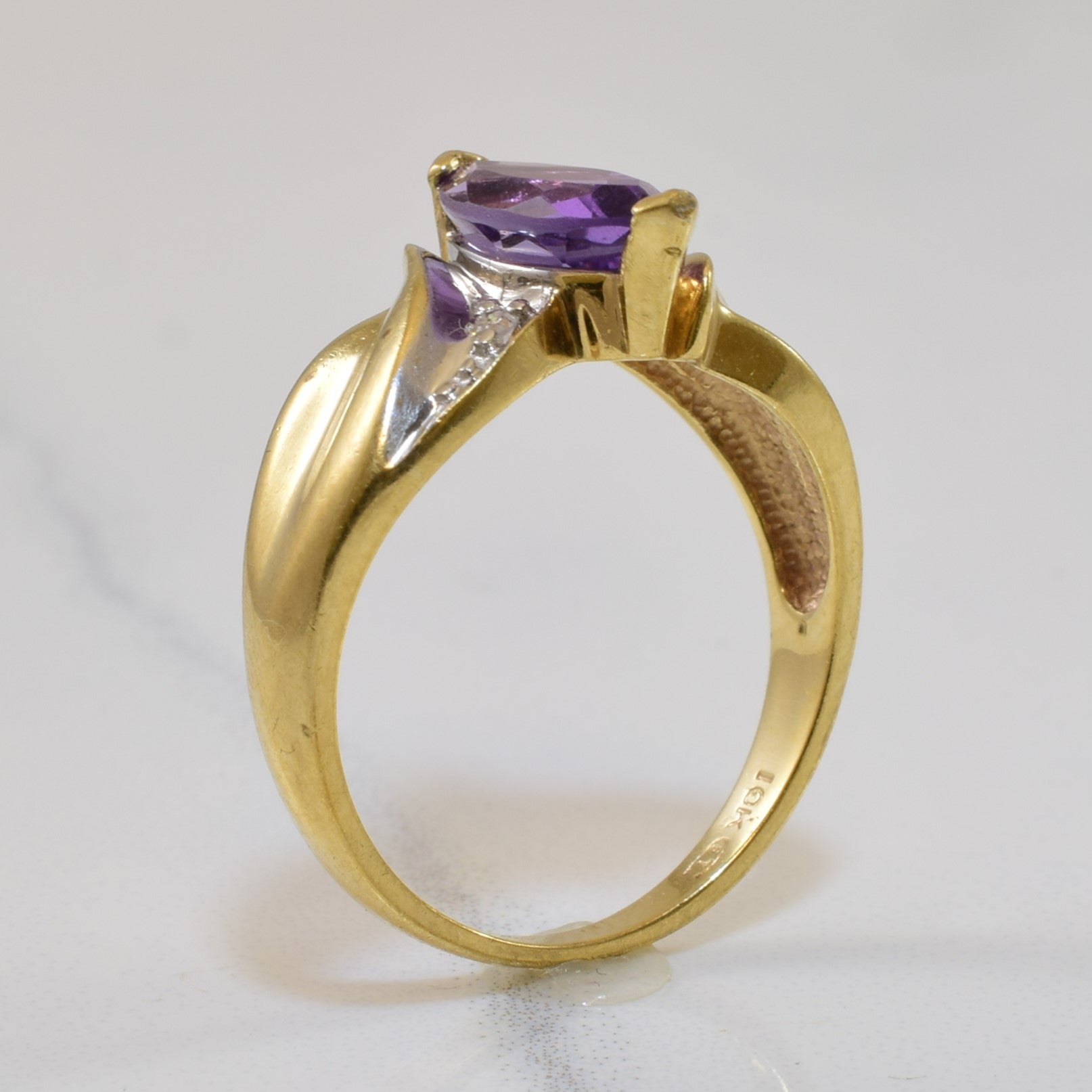 Amethyst & Diamond Bypass Ring | 0.70ct, 0.02ctw | SZ 6.25 |