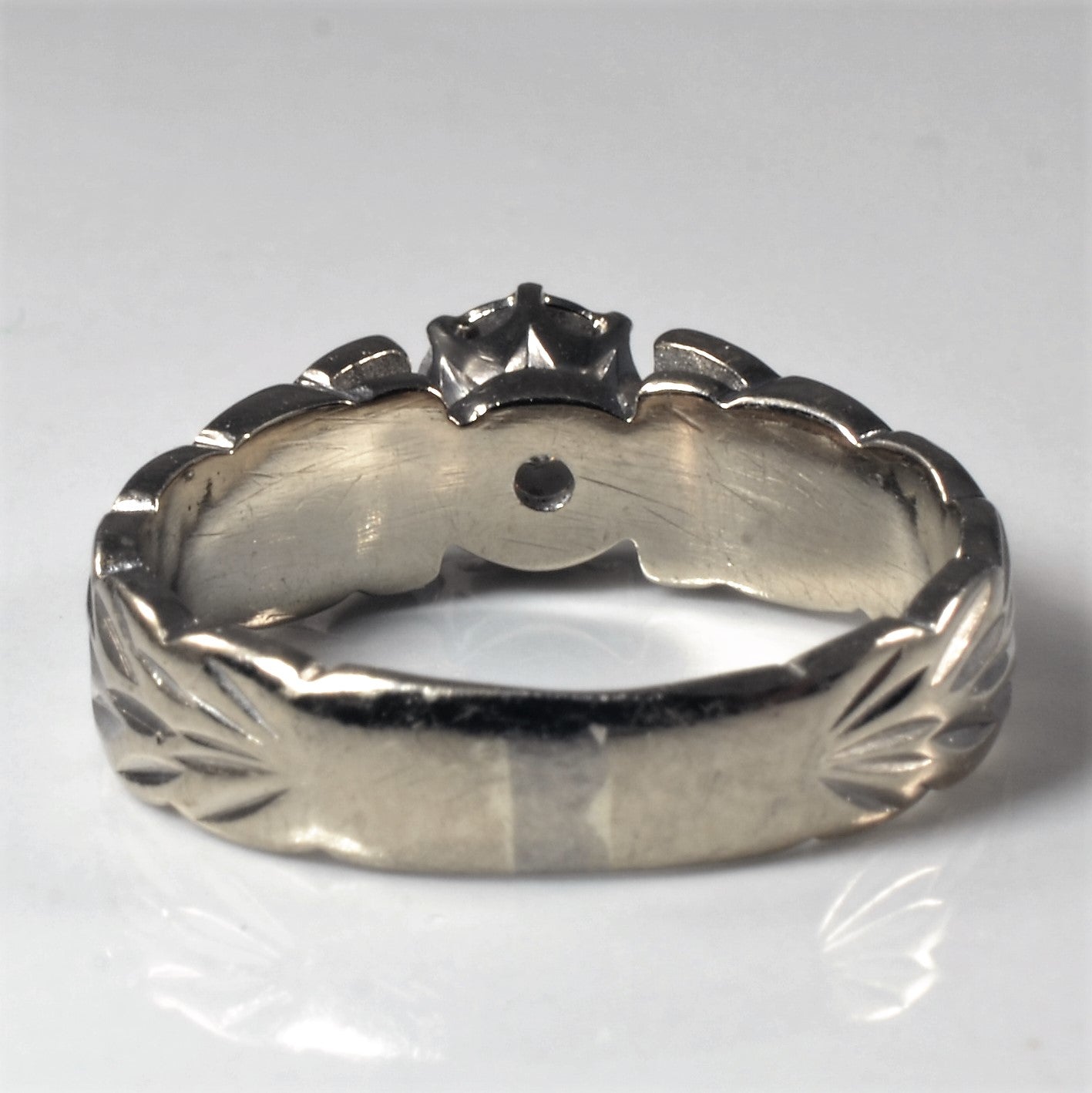 Diamond Cut Wide Band Engagement Ring | 0.12ct | SZ 6 |
