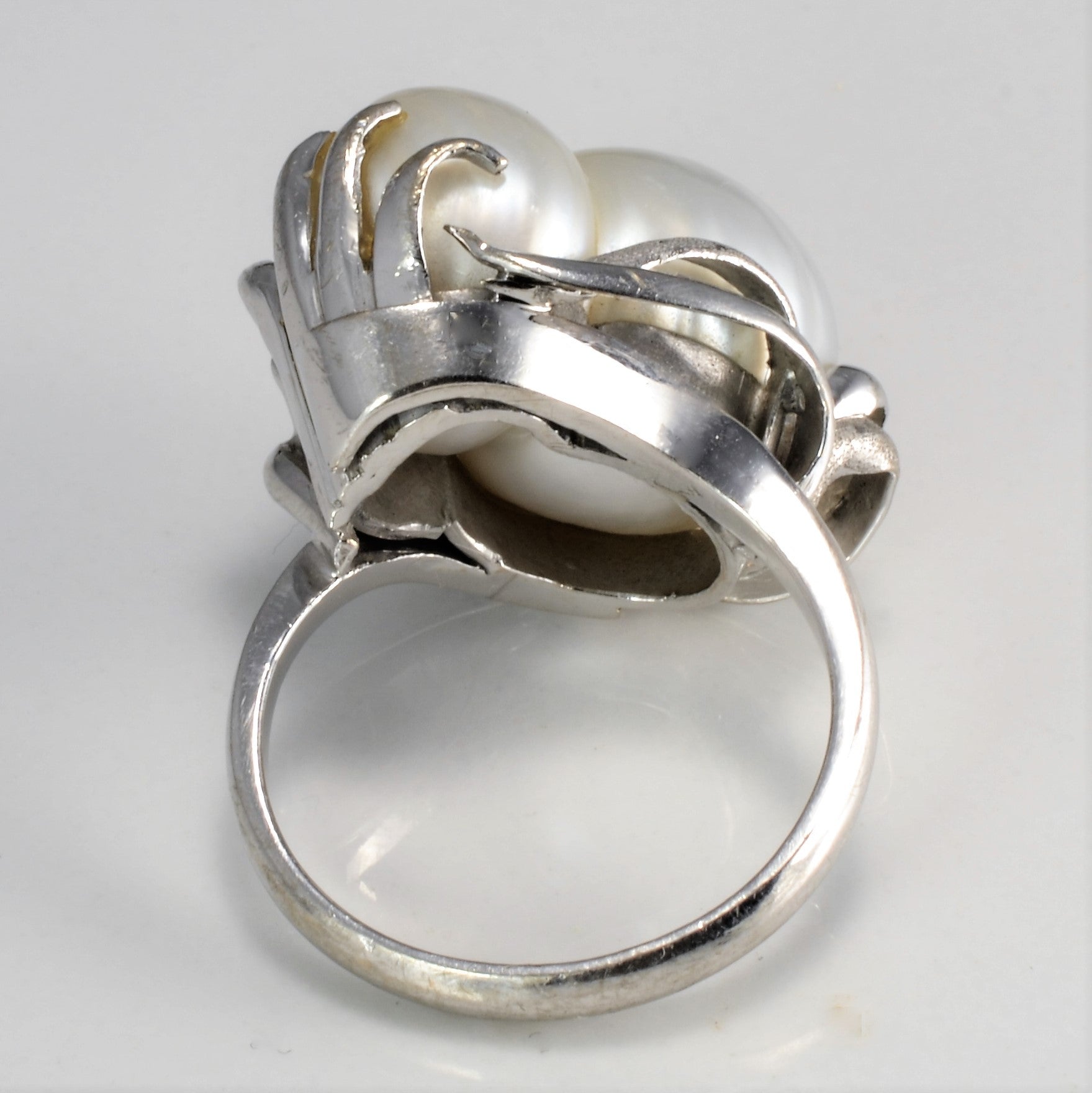 High Set Baroque Pearl & Diamond Ring | 0.05 ctw, SZ 6 |