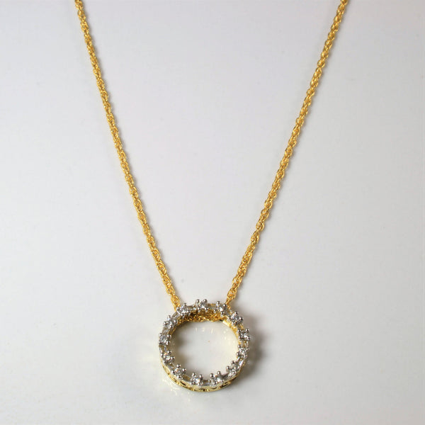 Diamond Eternity Circle Necklace | 0.33ctw | 16