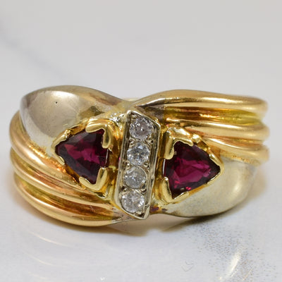 Ruby & Diamond Criss Cross Ring | 0.56ctw, 0.08ctw | SZ 5.75 |