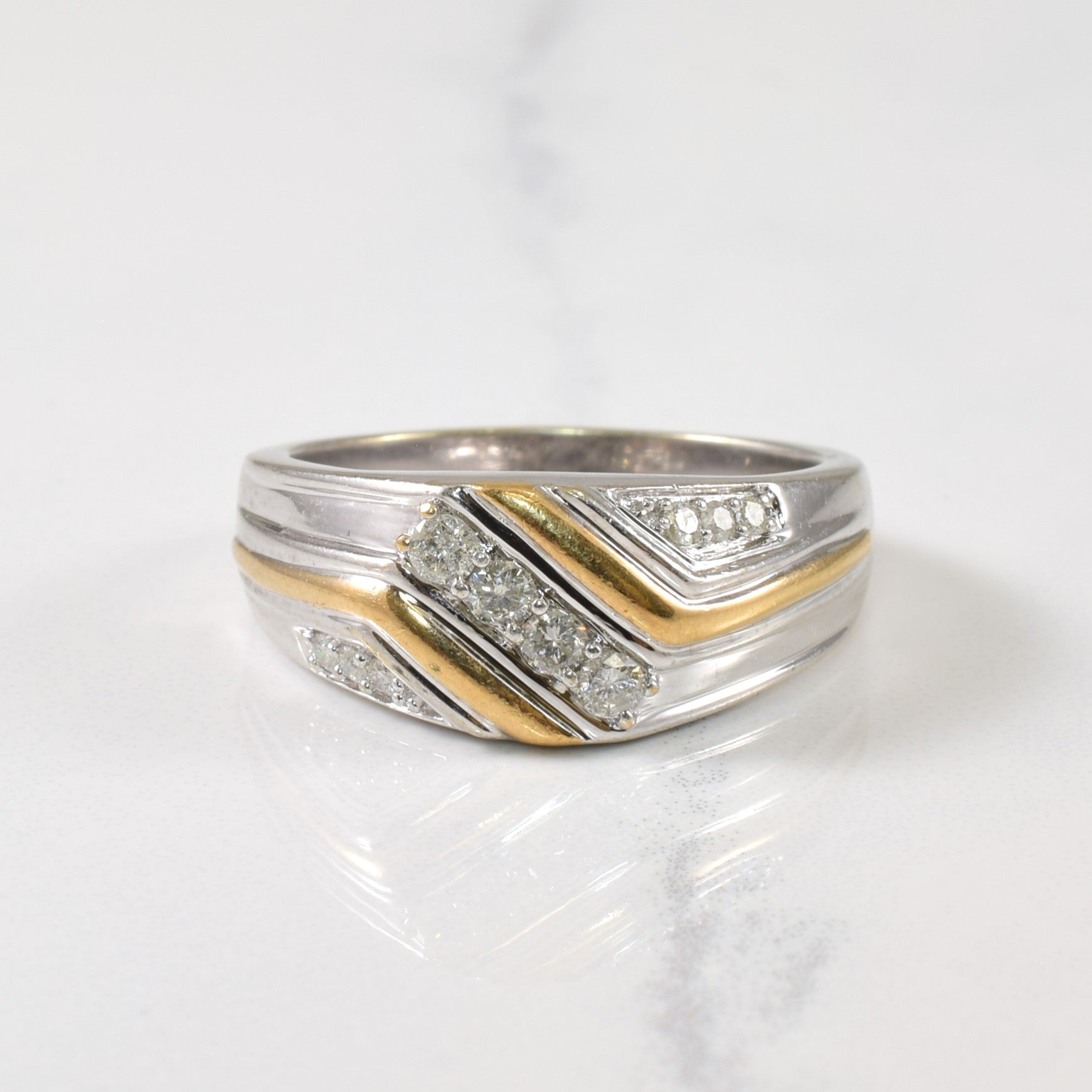 Pave Set Diamond Ring | 0.26ctw | SZ 10 |