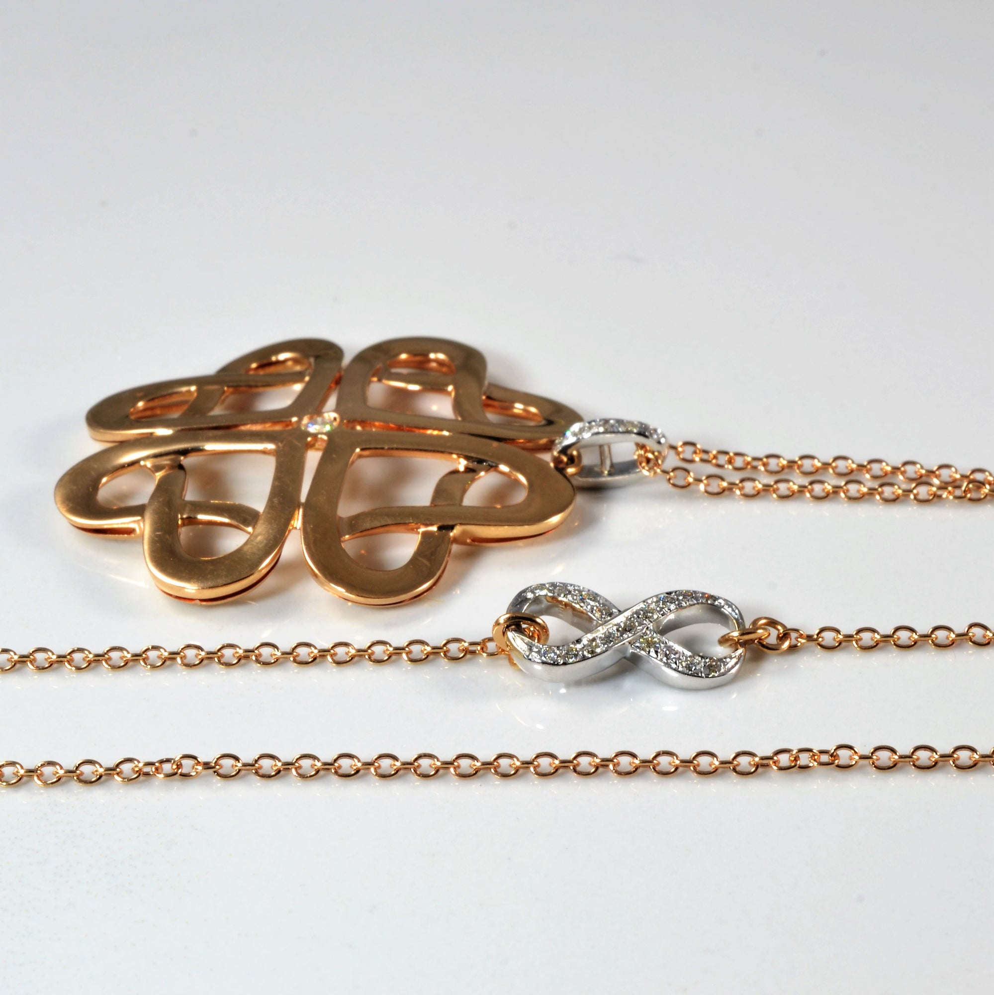 Intertwined Rose Gold Diamond Necklace & Earrings Set | 0.68ctw | 17