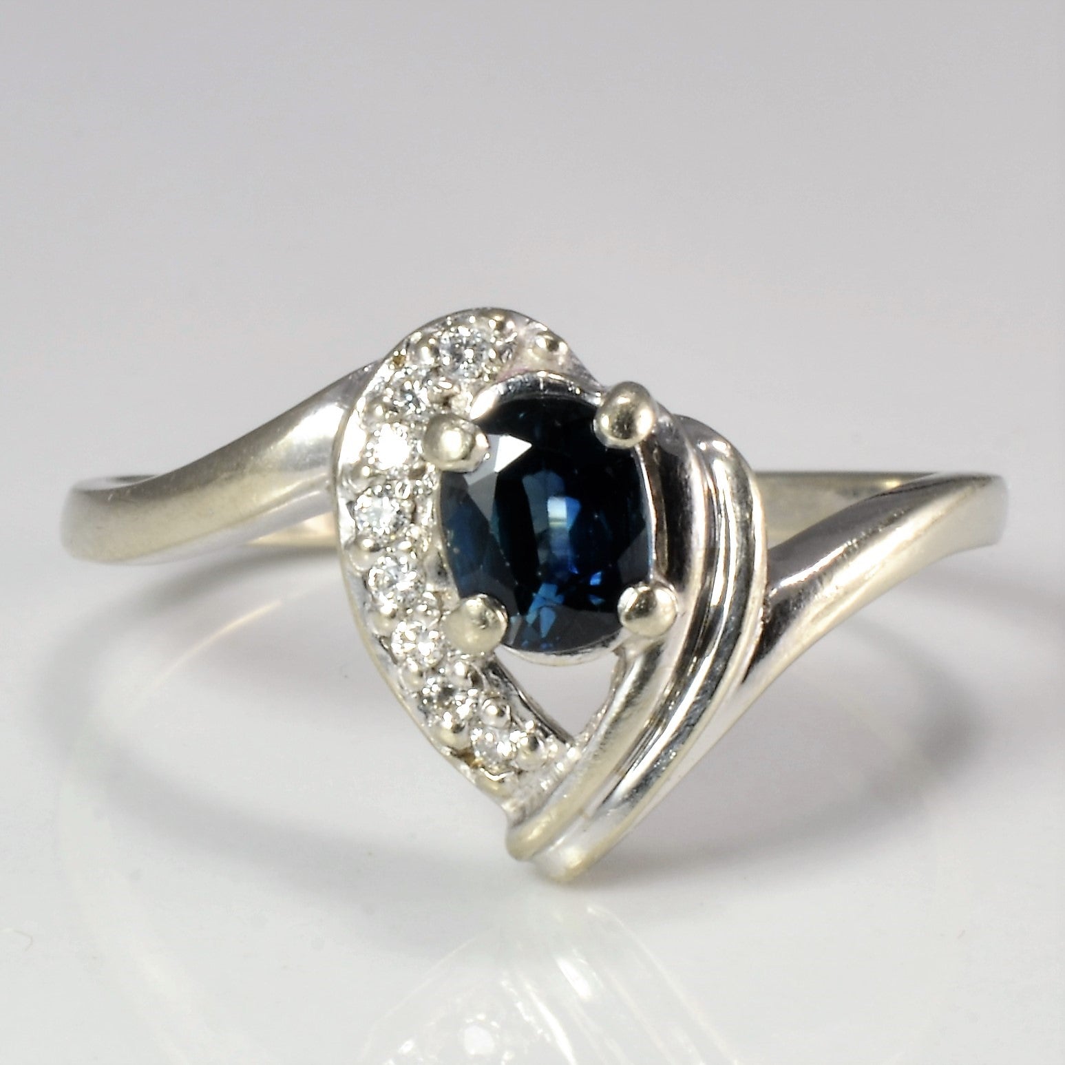 Bypass Sapphire & Diamond Ring | 0.05 ctw, SZ 6.75 |
