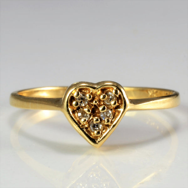 Cluster Diamond Heart Ring | 0.04 ctw, SZ 6.25 |