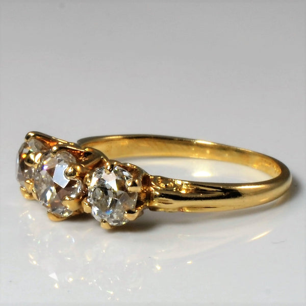 Old Mine Three Stone Diamond Ring | 1.20ctw | SZ 5.5 |
