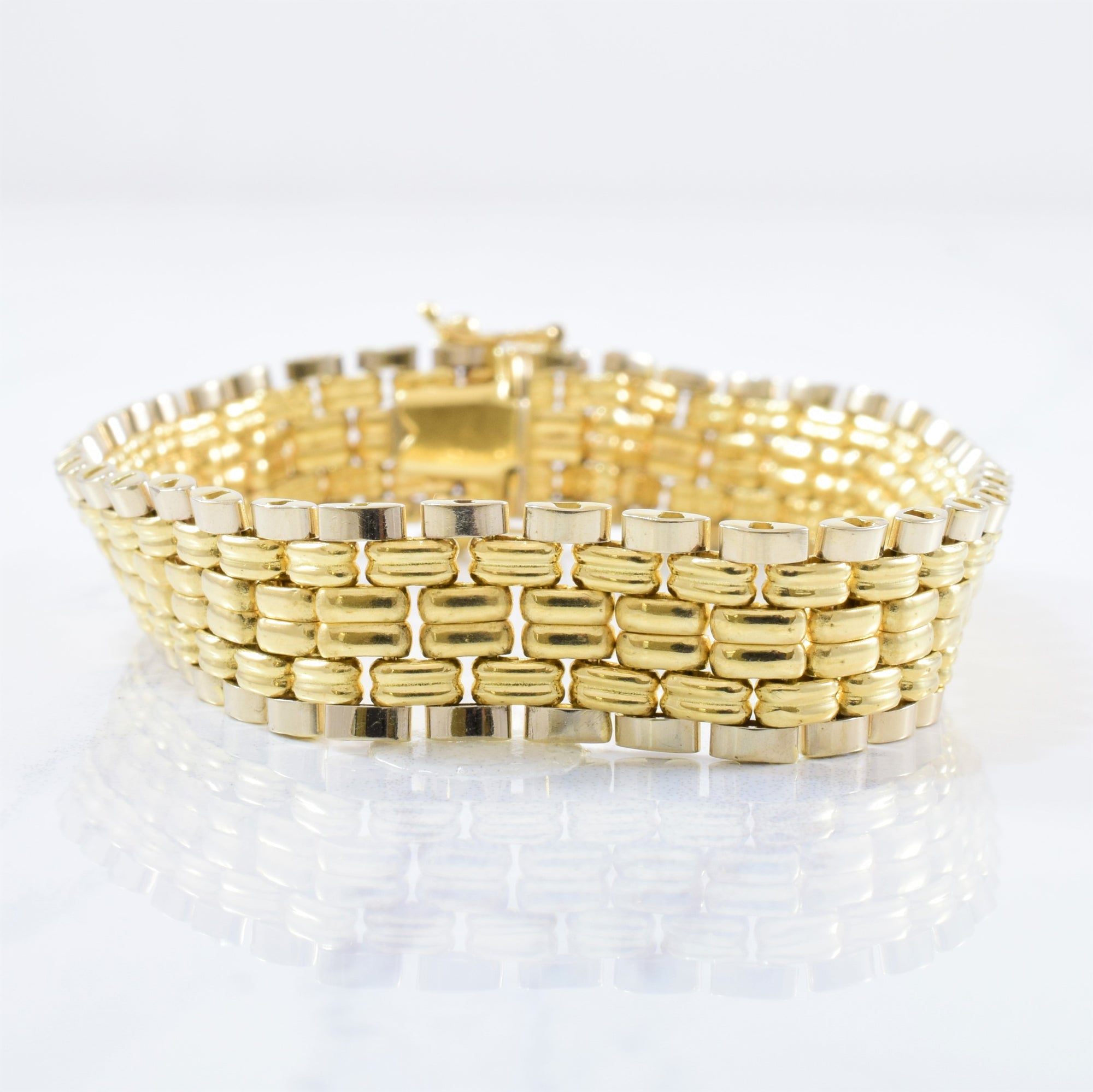 Gold Chain Link Watch Strap Style Bracelet | 7