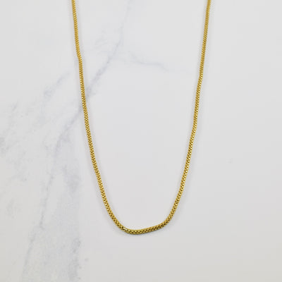 18k Yellow Gold Double Box Chain | 24