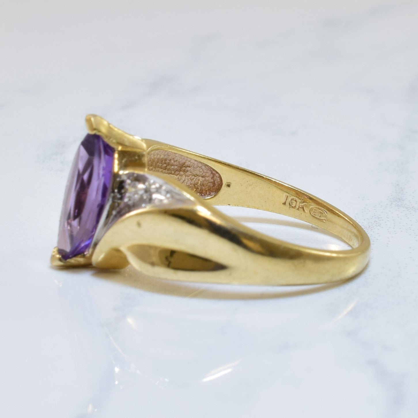 Amethyst & Diamond Bypass Ring | 0.70ct, 0.02ctw | SZ 6.25 |