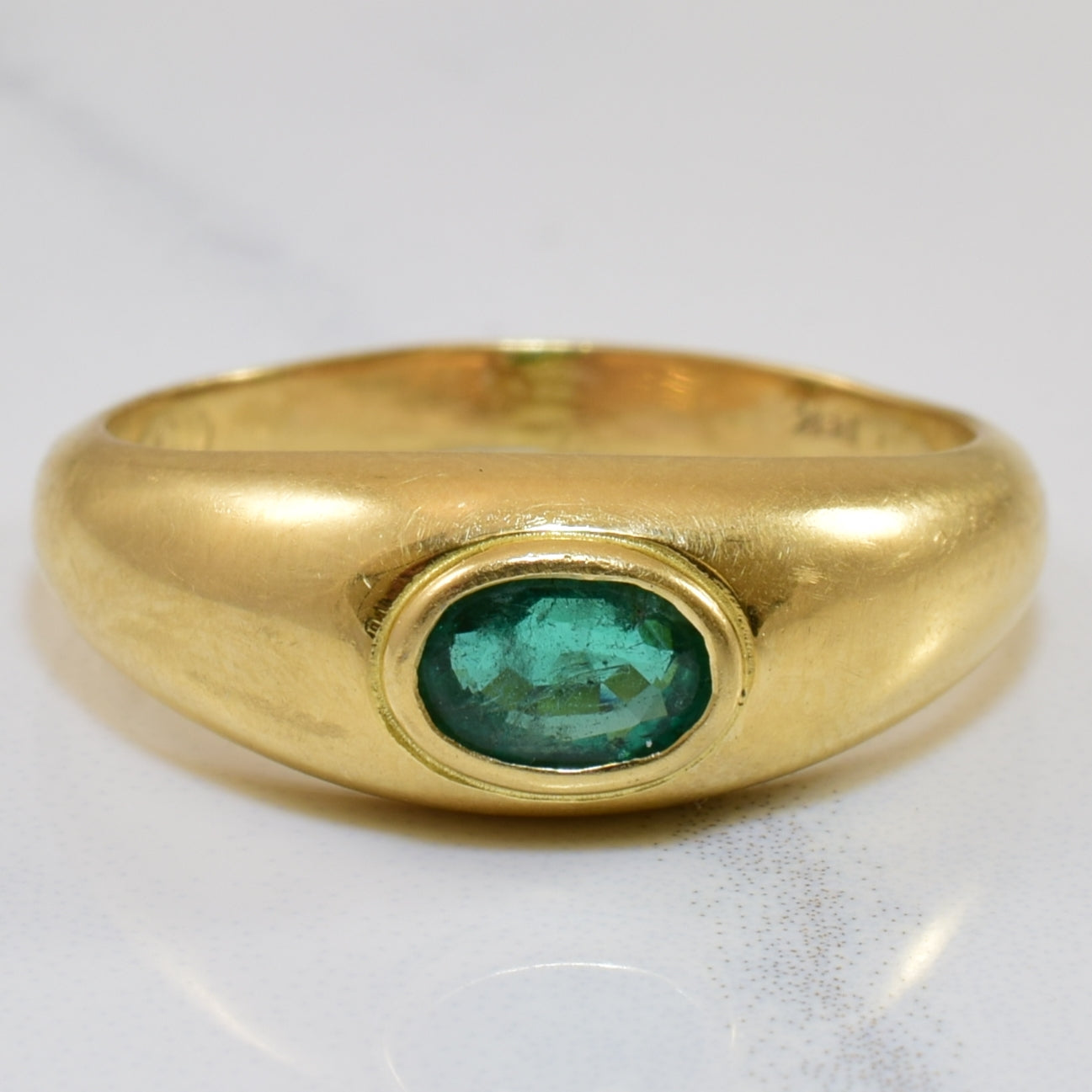 Tapered Bezel Set Emerald Ring | 0.43ct | SZ 9.75 |