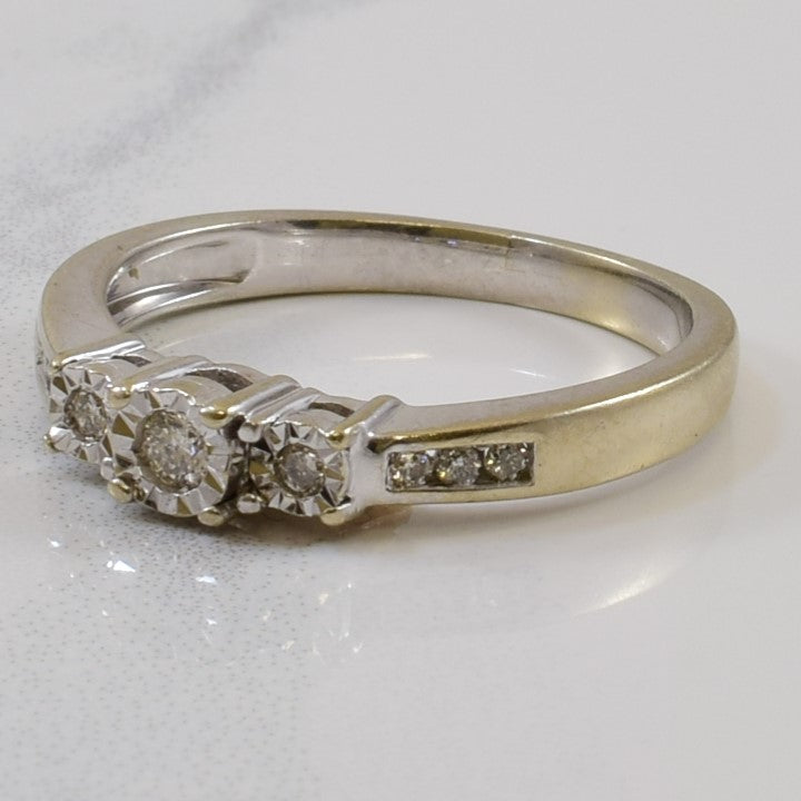 Illusion Three Stone Diamond Ring | 0.10ctw | SZ 6.25 |