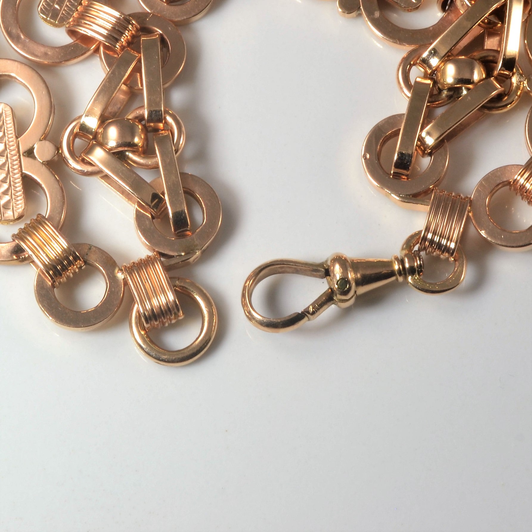 Interlocking Double Strand Gold Chain Bracelet | 7.5" |