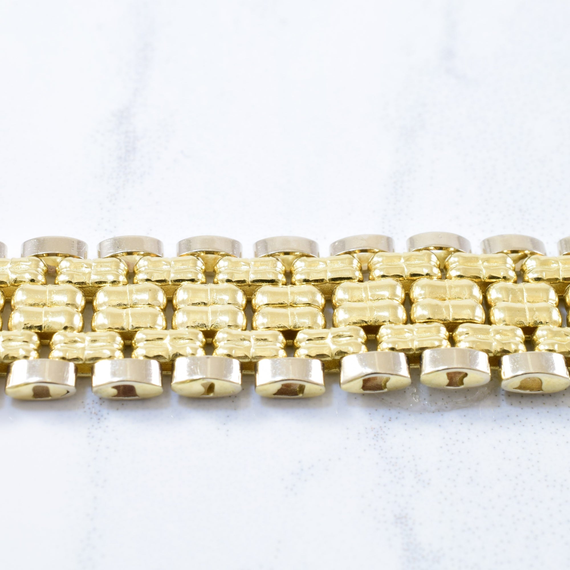 Gold Chain Link Watch Strap Style Bracelet | 7