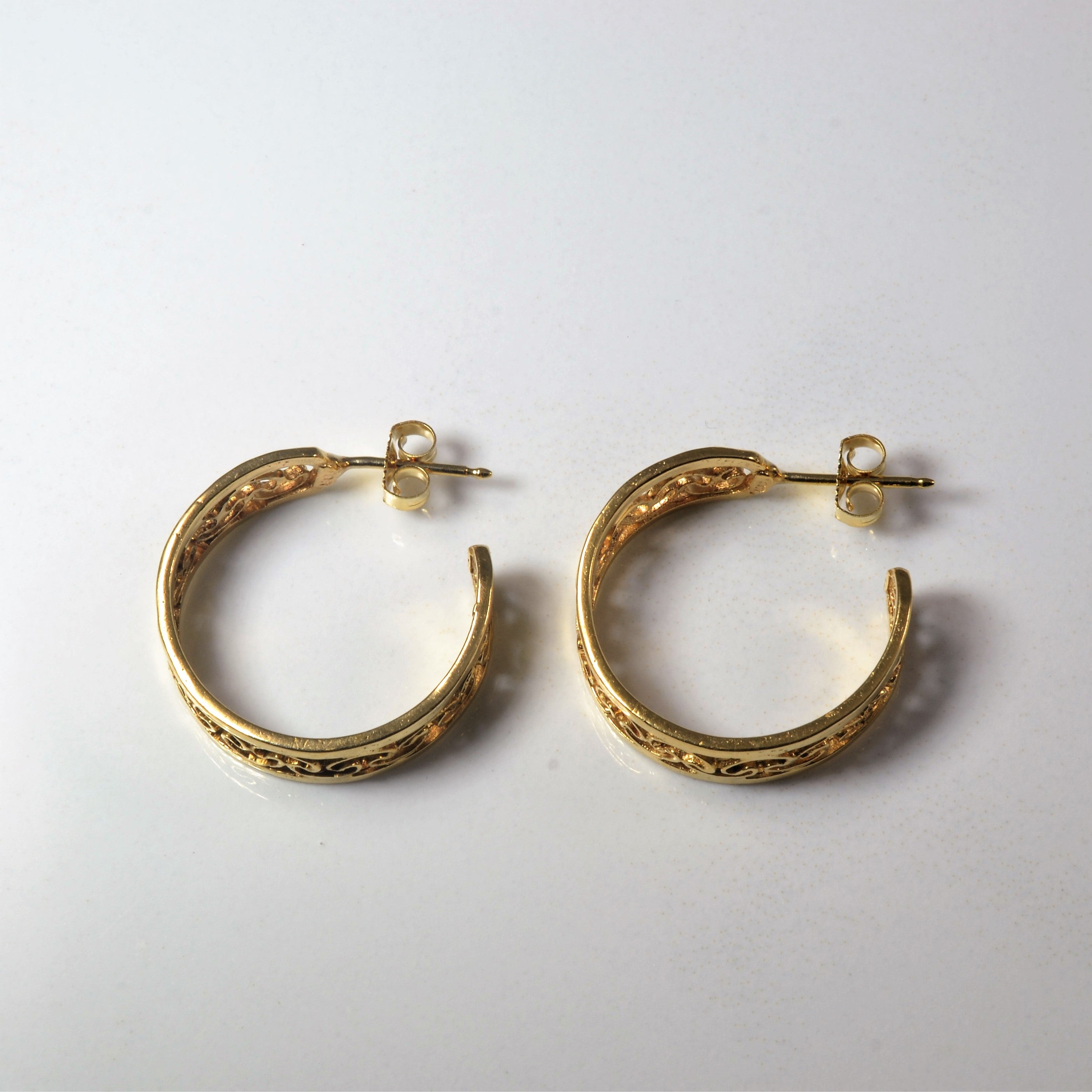 Filigree Gold Hoop Earrings |