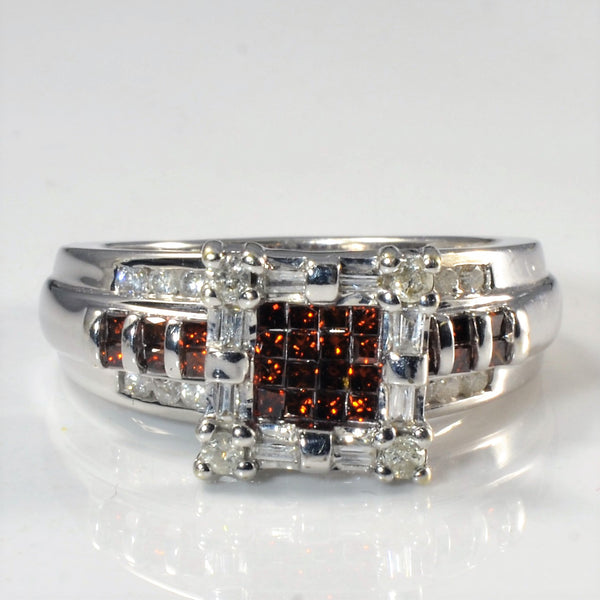 Orange Diamond Cluster Ring | 0.75ctw | SZ 9 |