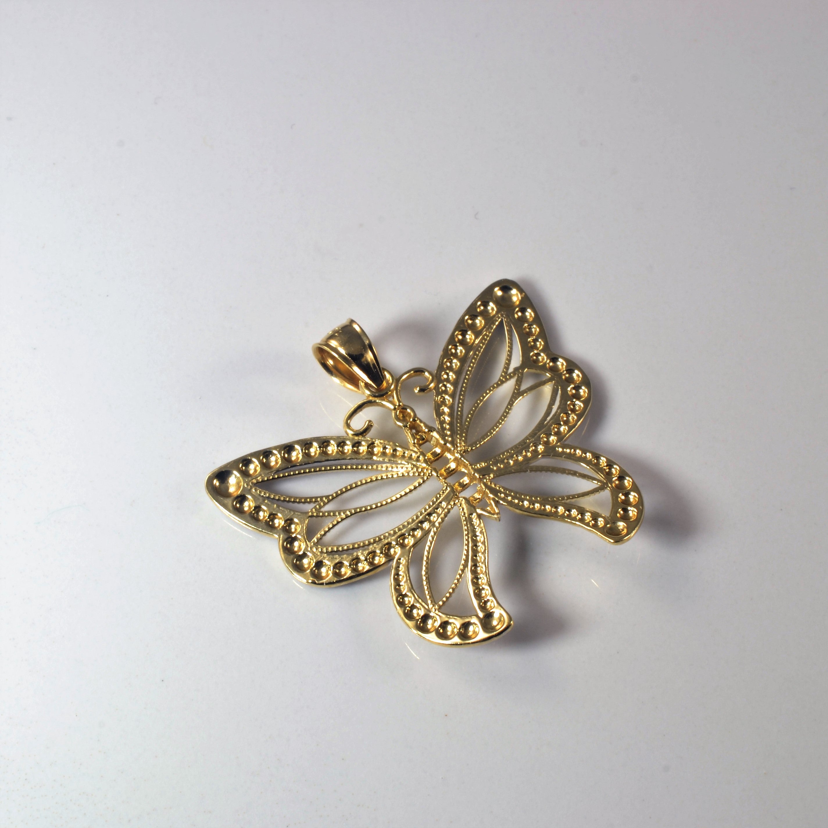 Two Tone Gold Butterfly Pendant |